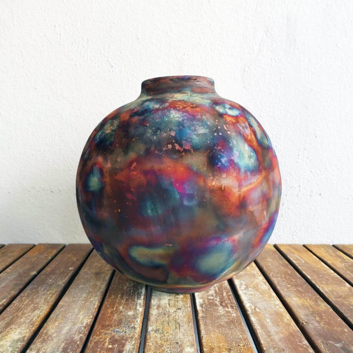 Raku pottery vase ceramic home decor