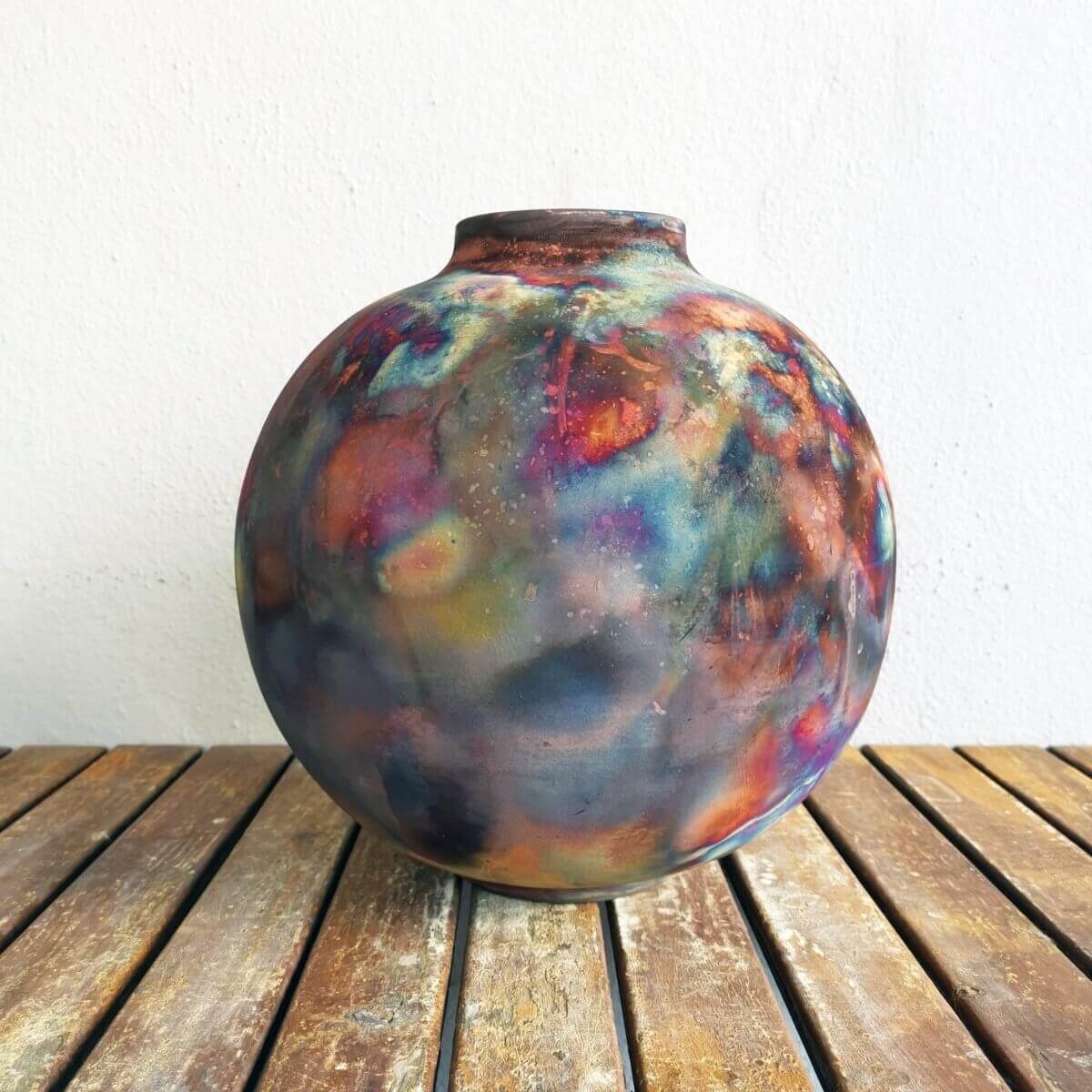 Raku pottery vase ceramic home decor