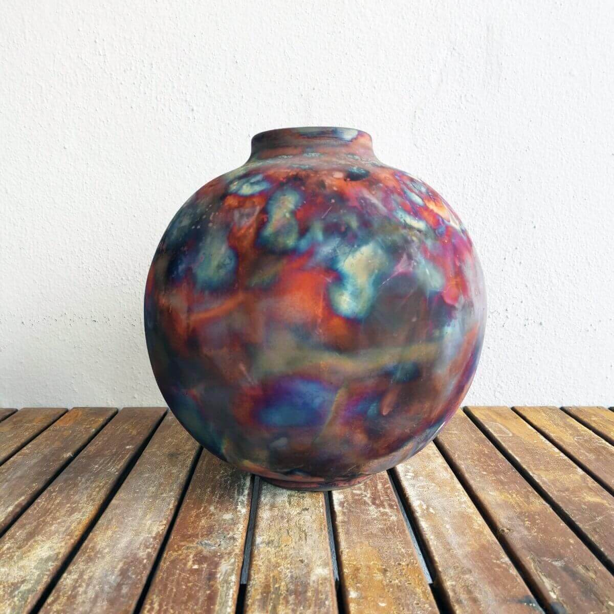 Raku pottery vase ceramic home decor
