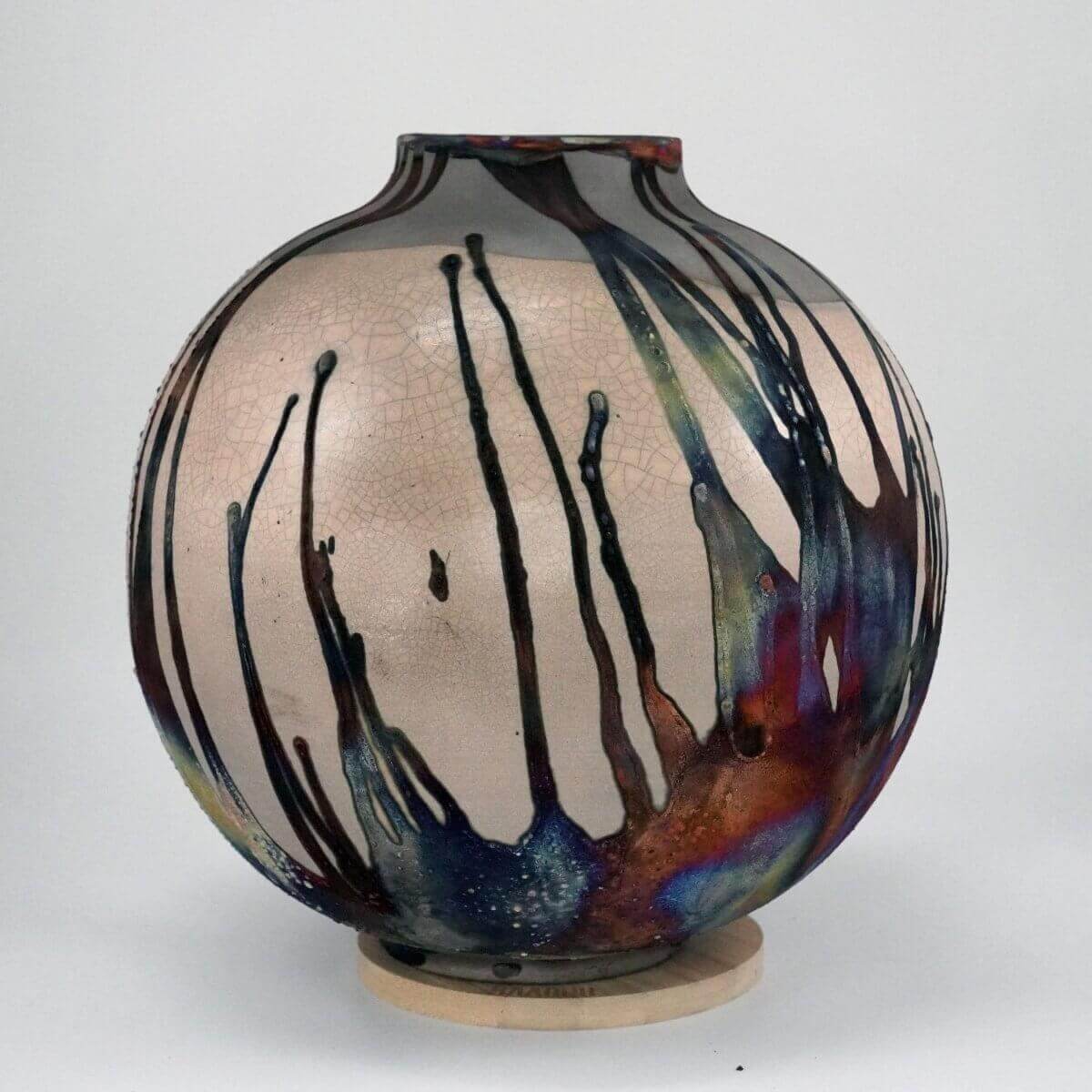 Raku pottery vase ceramic home decor
