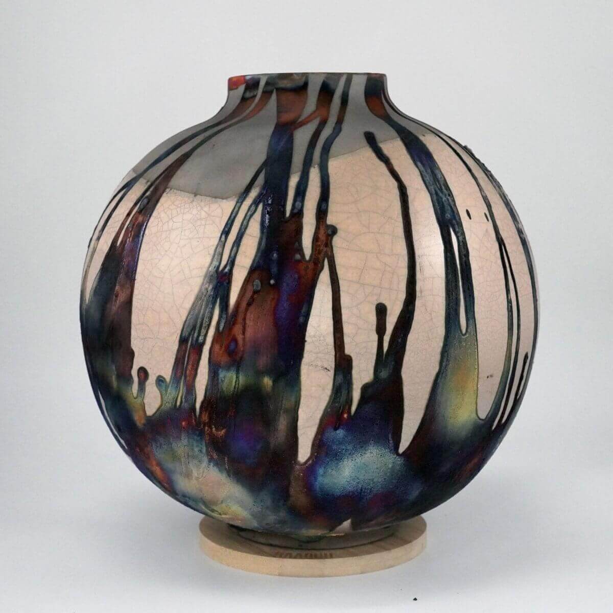 Raku pottery vase ceramic home decor