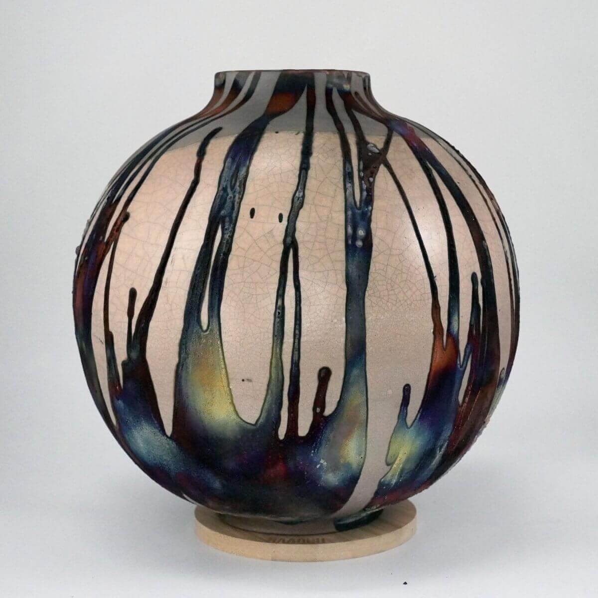 Raku pottery vase ceramic home decor