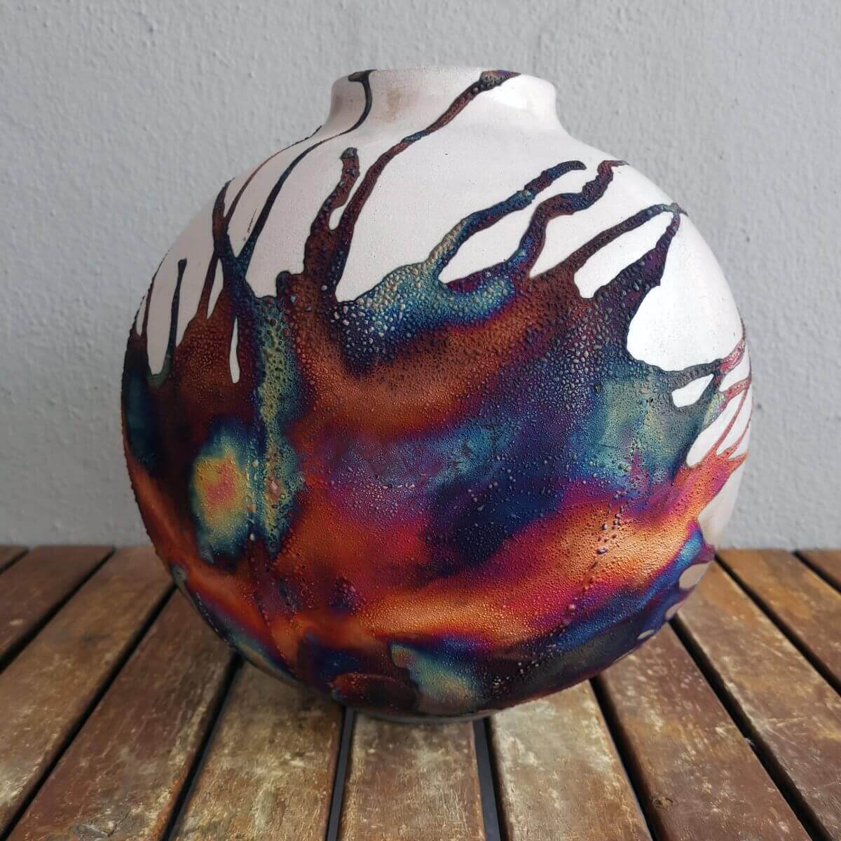 Raku pottery vase ceramic home decor