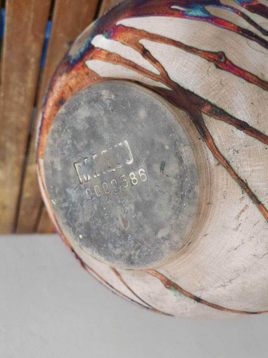 Raku pottery vase ceramic home decor