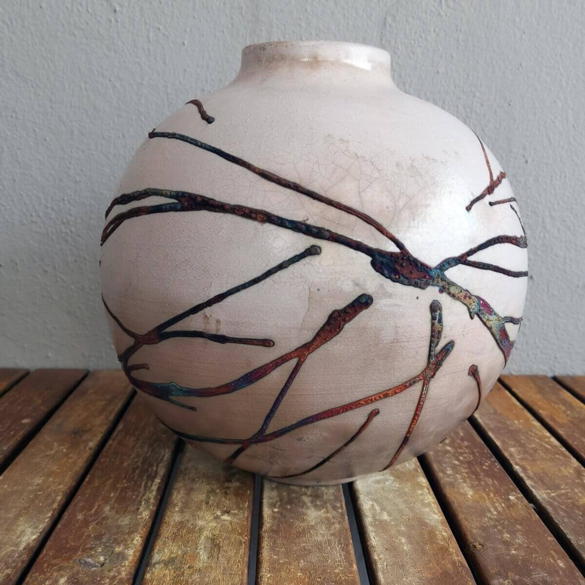 Raku pottery vase ceramic home decor