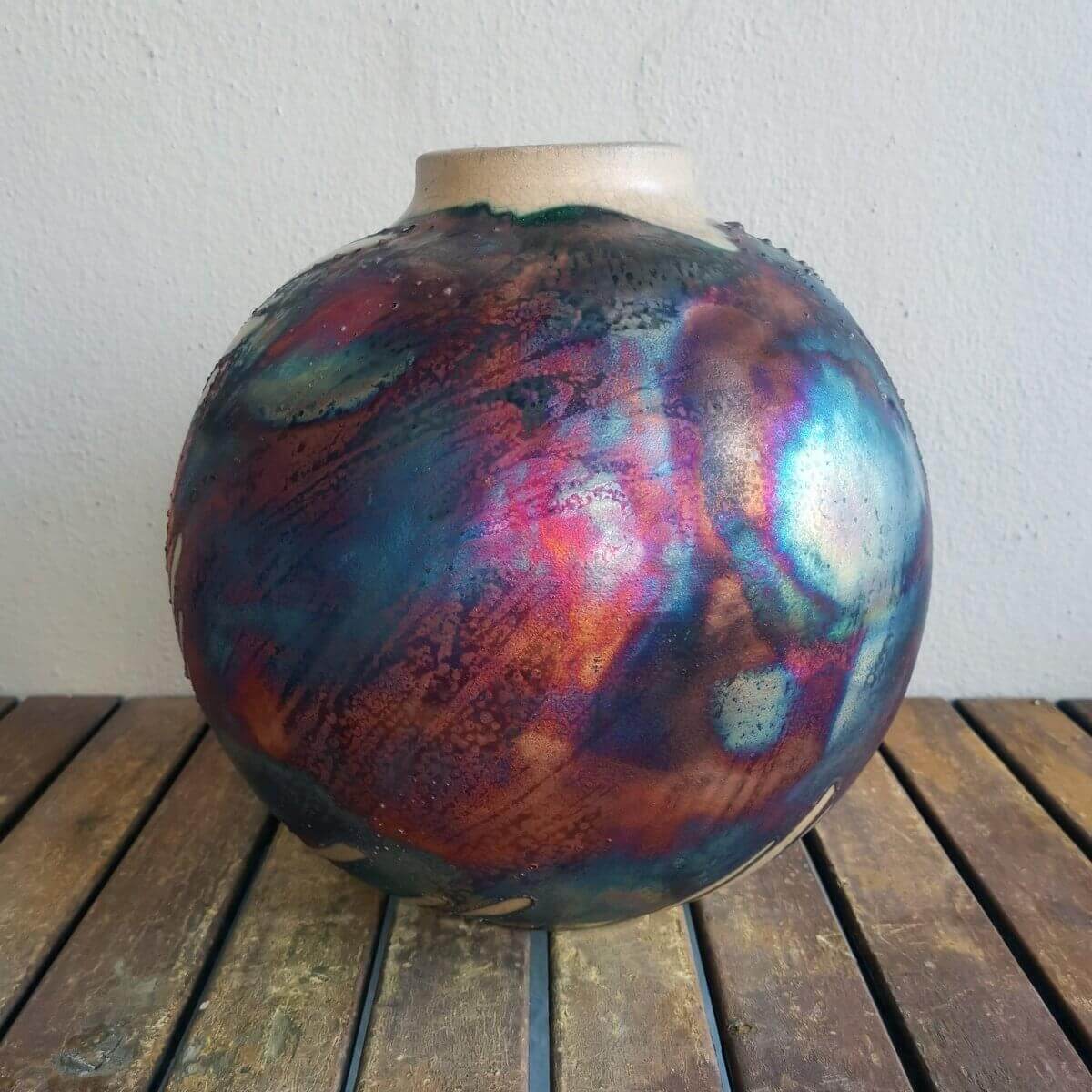 Raku pottery vase ceramic home decor
