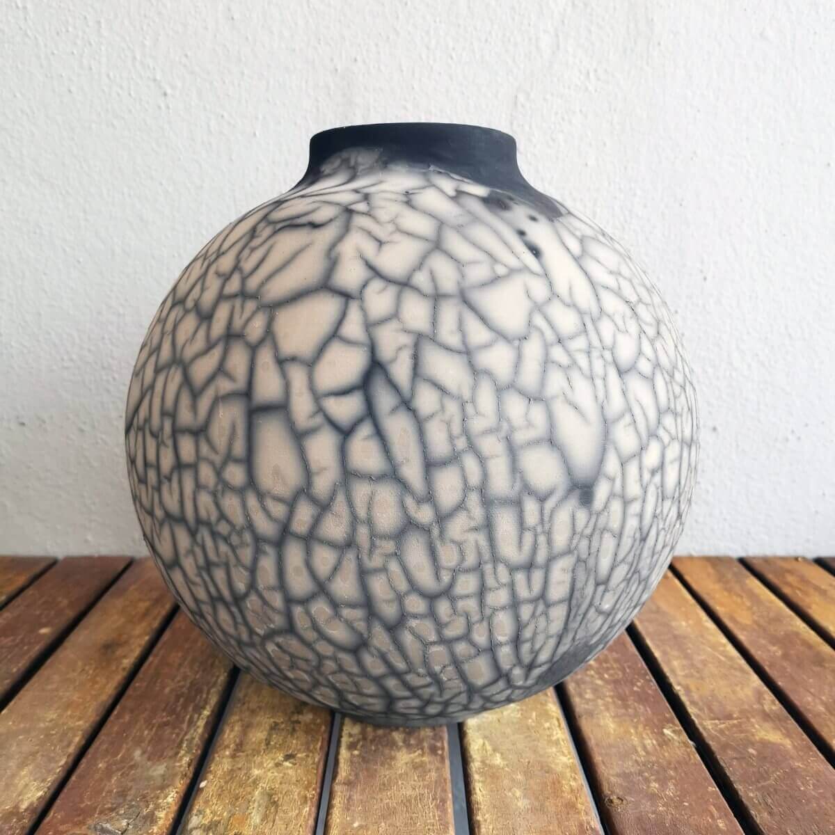 Raku pottery vase ceramic home decor