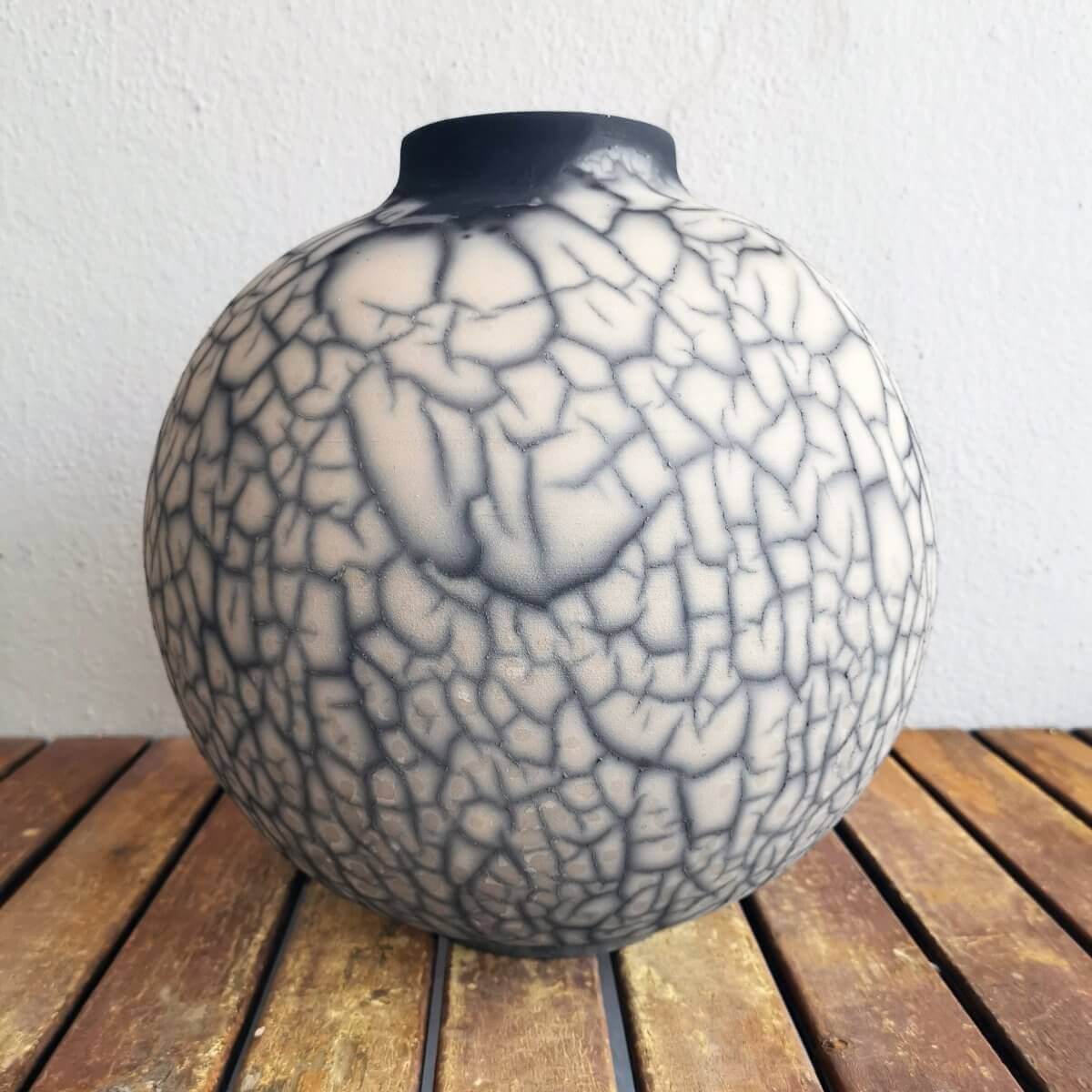 Raku pottery vase ceramic home decor