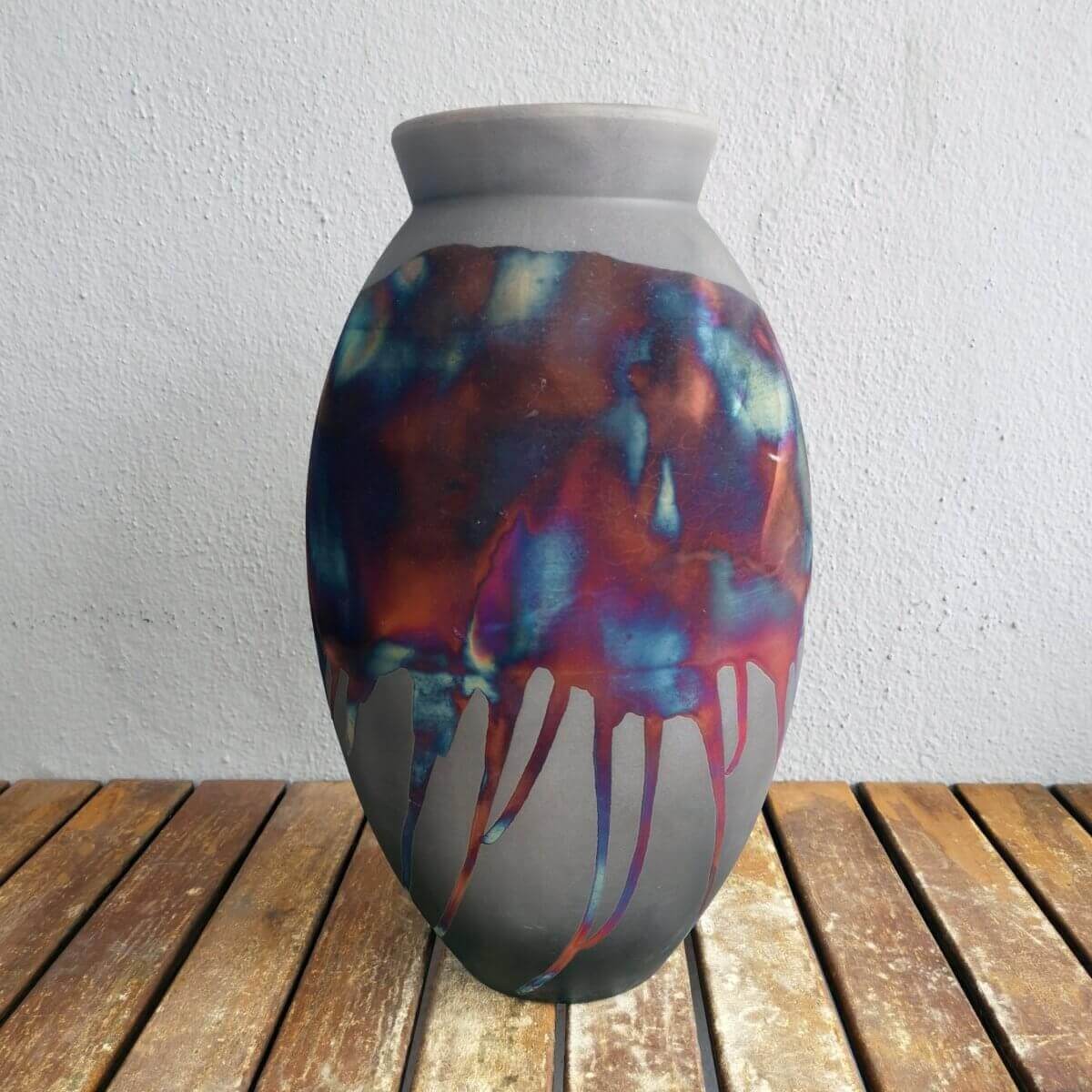 Raku pottery vase ceramic home decor