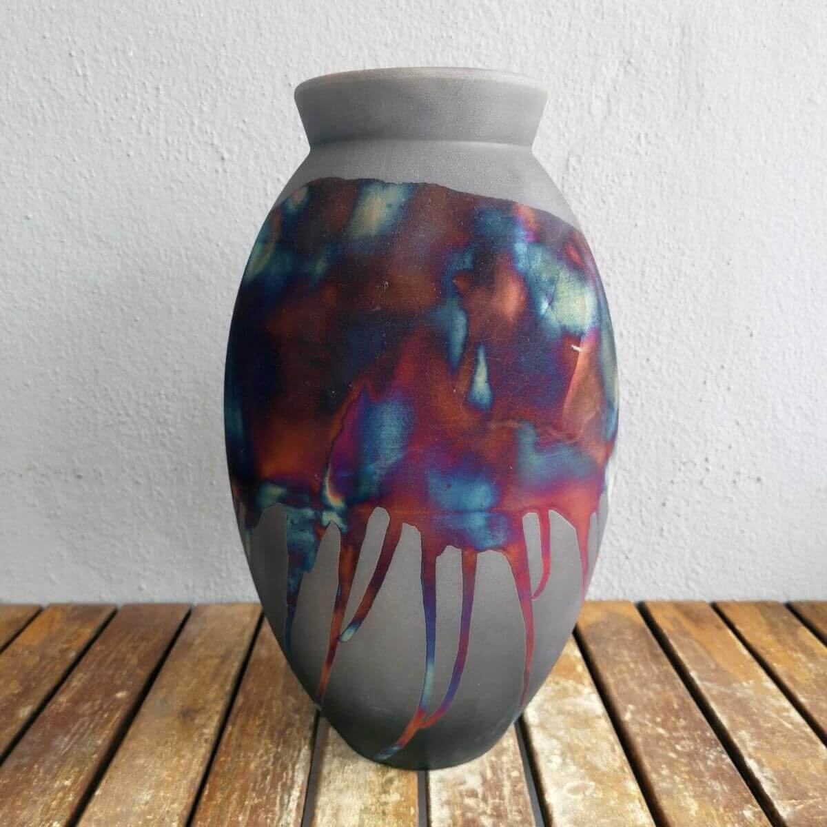 Raku pottery vase ceramic home decor