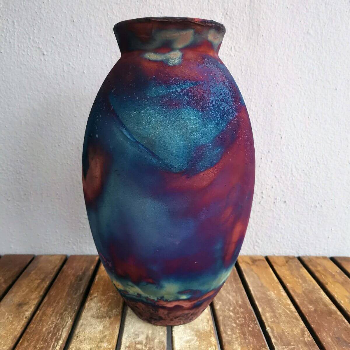 Raku pottery vase ceramic home decor
