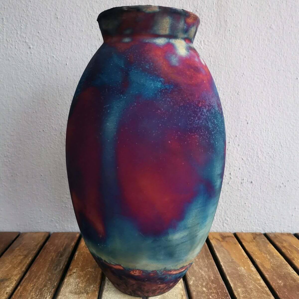 Raku pottery vase ceramic home decor