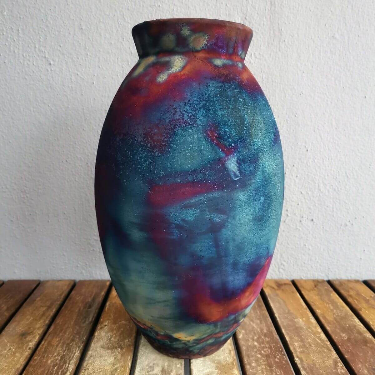 Raku pottery vase ceramic home decor