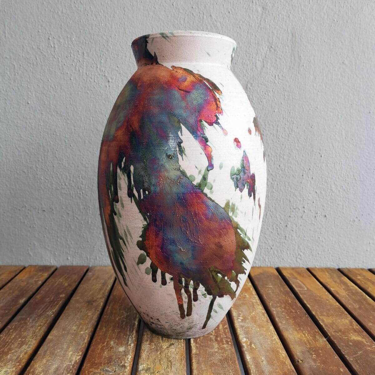 Raku pottery vase ceramic home decor