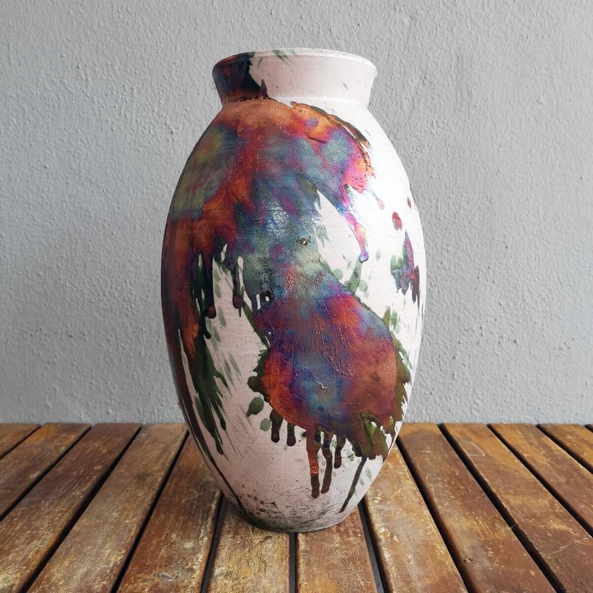 Raku pottery vase ceramic home decor