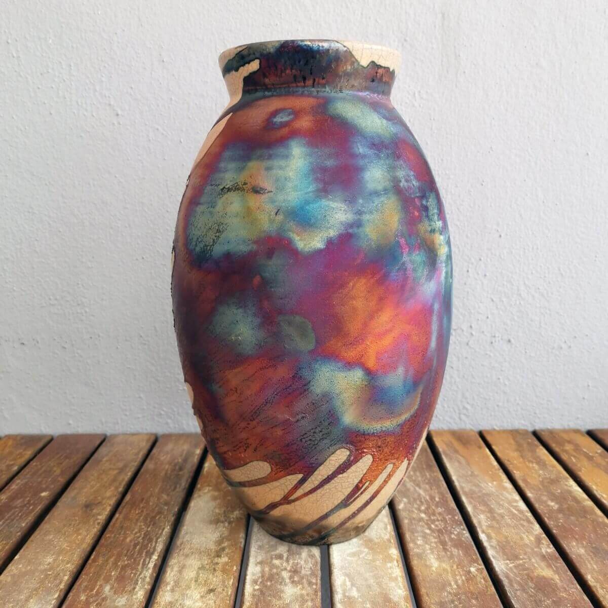 Raku pottery vase ceramic home decor