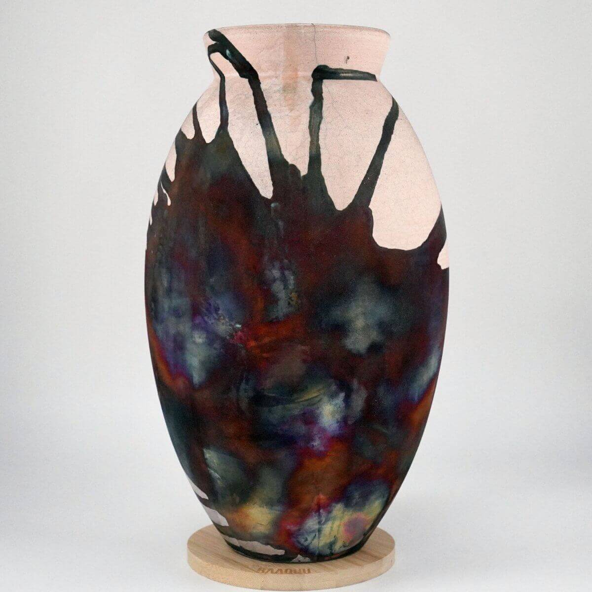 Raku pottery vase ceramic home decor