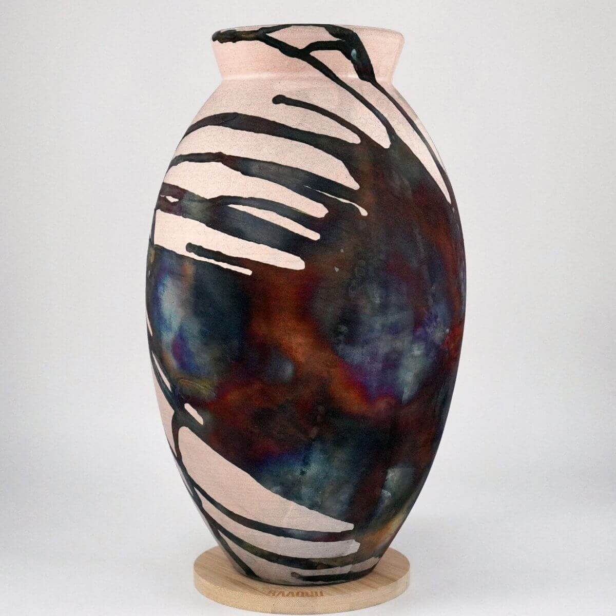 Raku pottery vase ceramic home decor