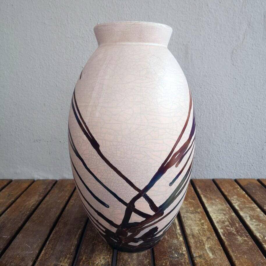 Raku pottery vase ceramic home decor