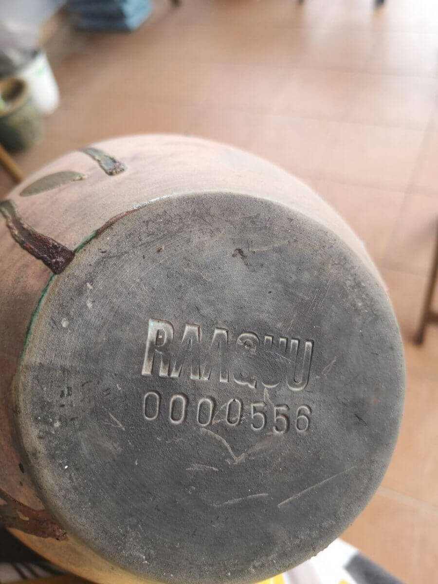 RAAQUU Large Oval Ceramic Vase Half Copper Matte S/N0000556 13.5" Raku Pottery Unique Handmade ceramic pottery raku vases, urns, and home decor, sculptures, wall decor, gifts by Adil Ghani