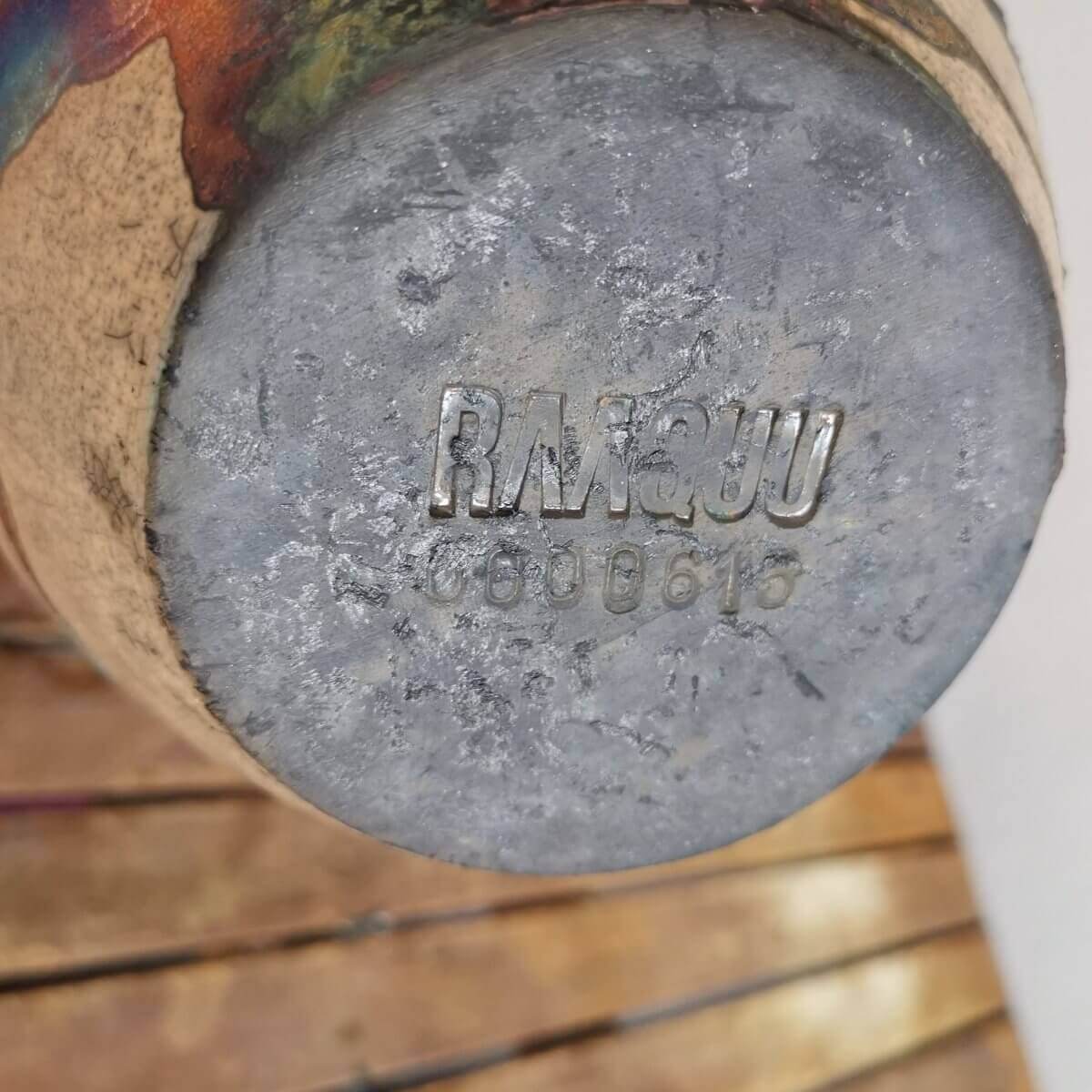 RAAQUU Large Oval Ceramic Vase Half Copper Matte S/N0000615 13.5" Raku Pottery Unique Handmade ceramic pottery raku vases, urns, and home decor, sculptures, wall decor, gifts by Adil Ghani