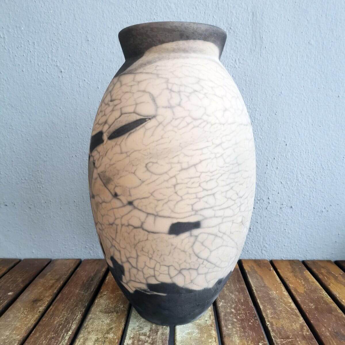 Raku pottery vase ceramic home decor