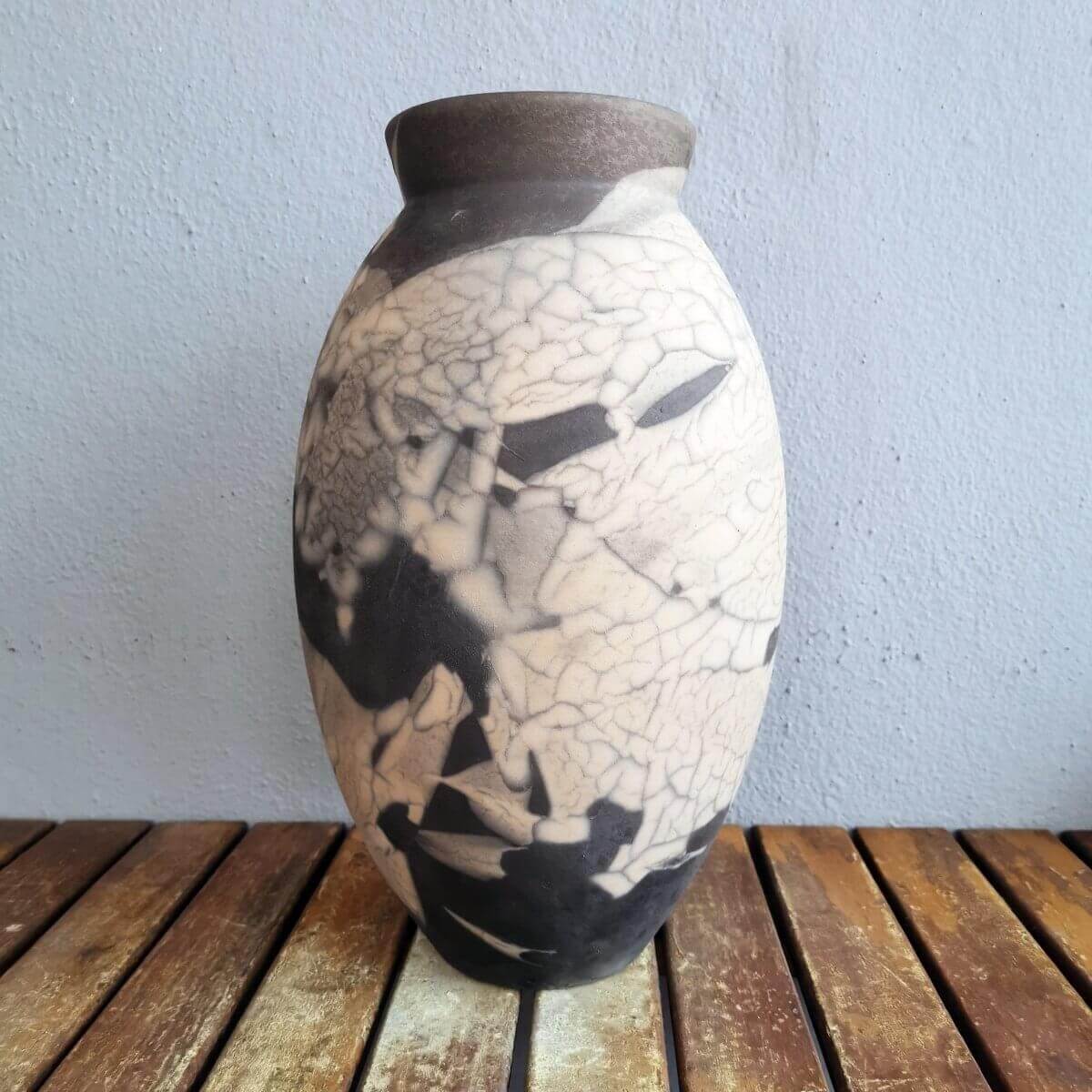 Raku pottery vase ceramic home decor