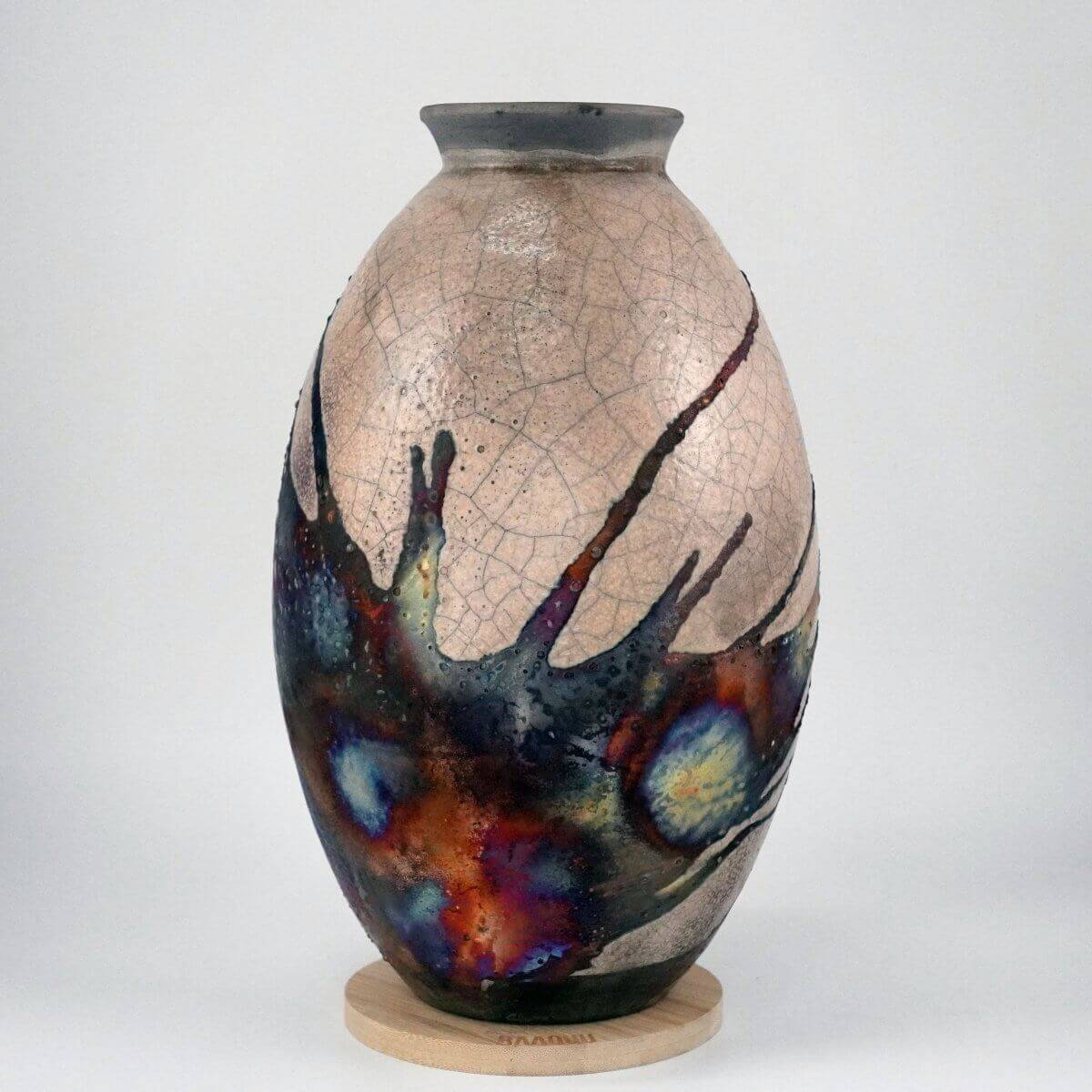 Raku pottery vase ceramic home decor