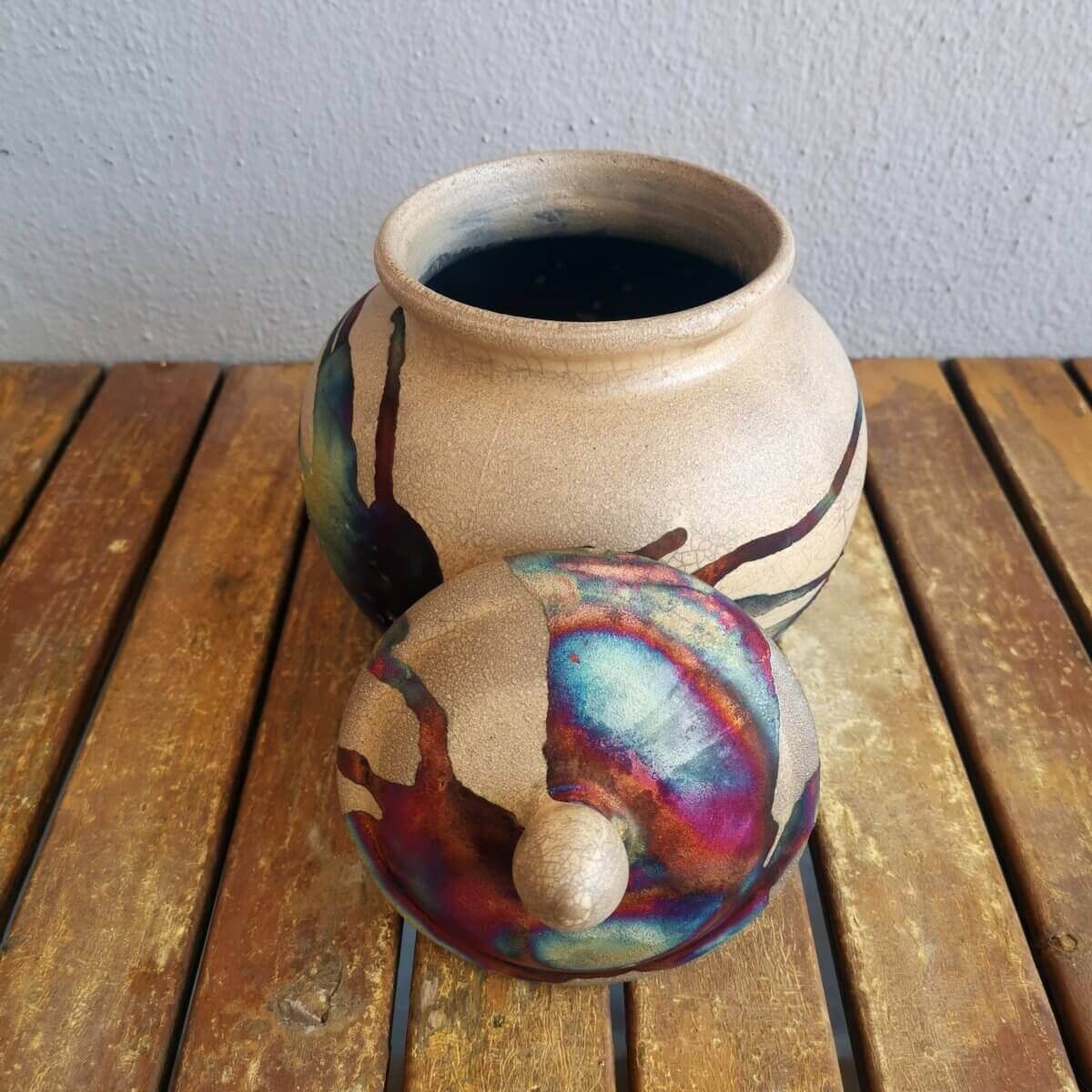 RAAQUU Tamashii Ceramic Pet Urn (Pre-Order) for Remains - Raku Pottery 85 cubic inches Unique Handmade Cremation Vessel for Ashes, Pets, Cats, Dogs Unique Handmade ceramic pottery raku vases, urns, and home decor, sculptures, wall decor, gifts by Adil Gha
