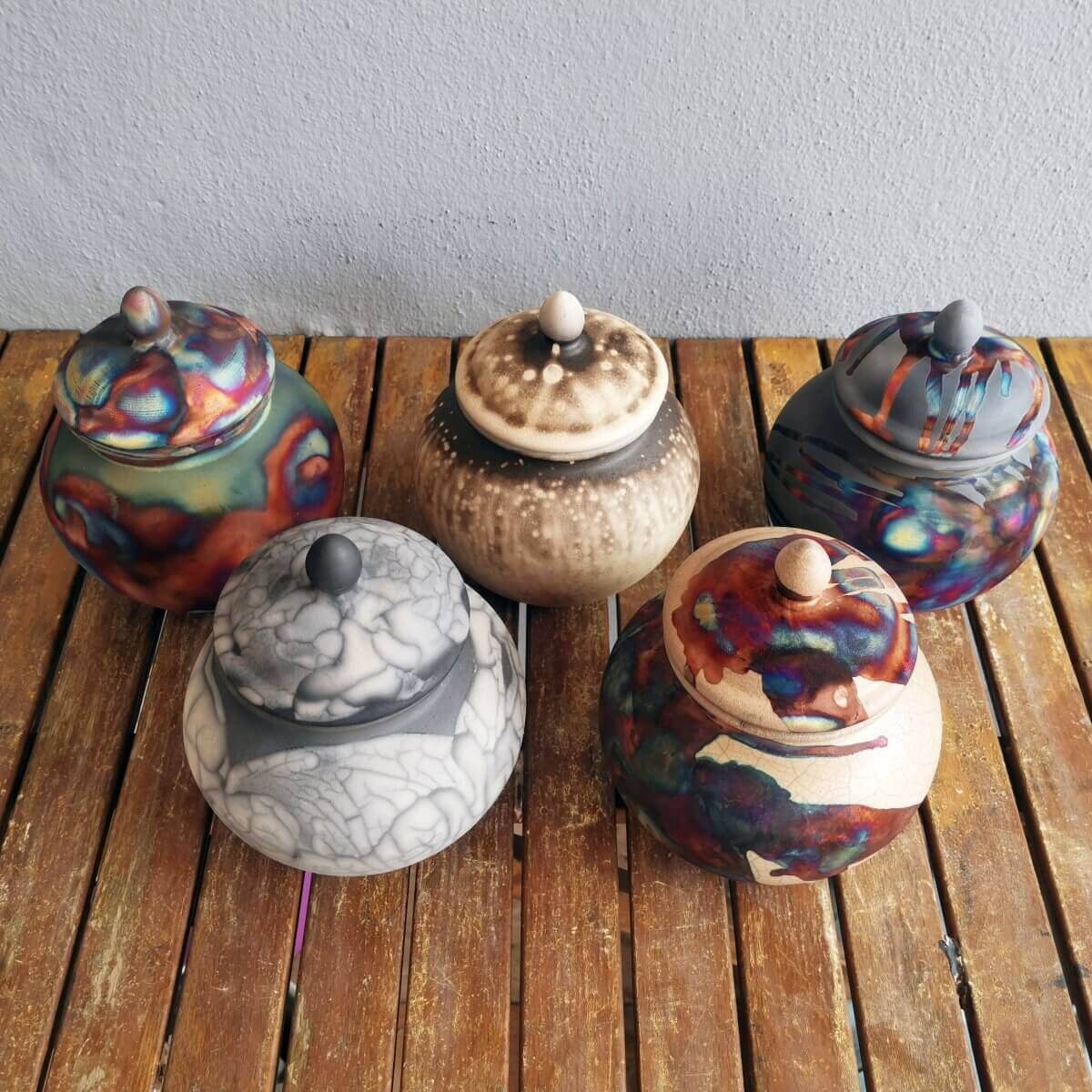 RAAQUU Tamashii Ceramic Pet Urn (Pre-Order) for Remains - Raku Pottery 85 cubic inches Unique Handmade Cremation Vessel for Ashes, Pets, Cats, Dogs Unique Handmade ceramic pottery raku vases, urns, and home decor, sculptures, wall decor, gifts by Adil Gha