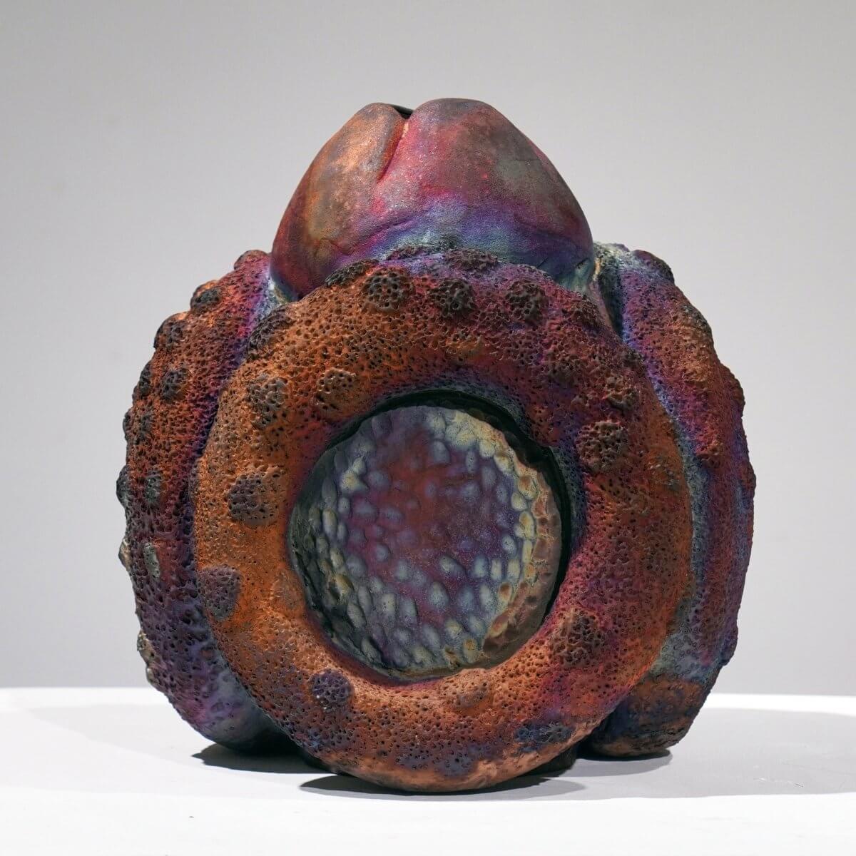 Youth - life magnified collection raku ceramic pottery sculpture by Adil Ghani - RAAQUU