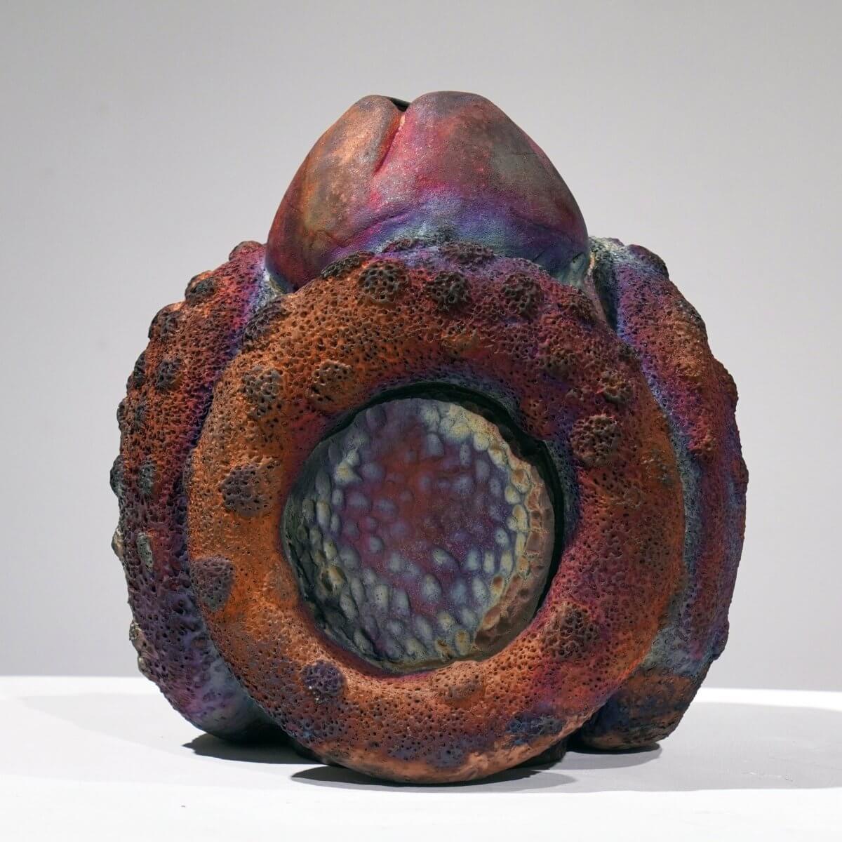 Youth - life magnified collection raku ceramic pottery sculpture by Adil Ghani - RAAQUU