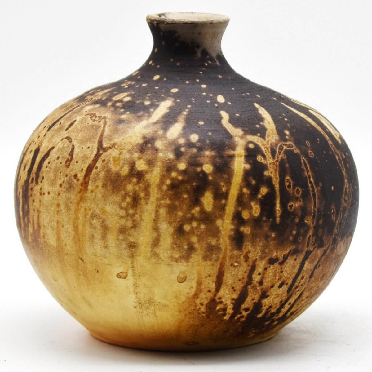 Obvara Raku pottery vase ceramic home decor