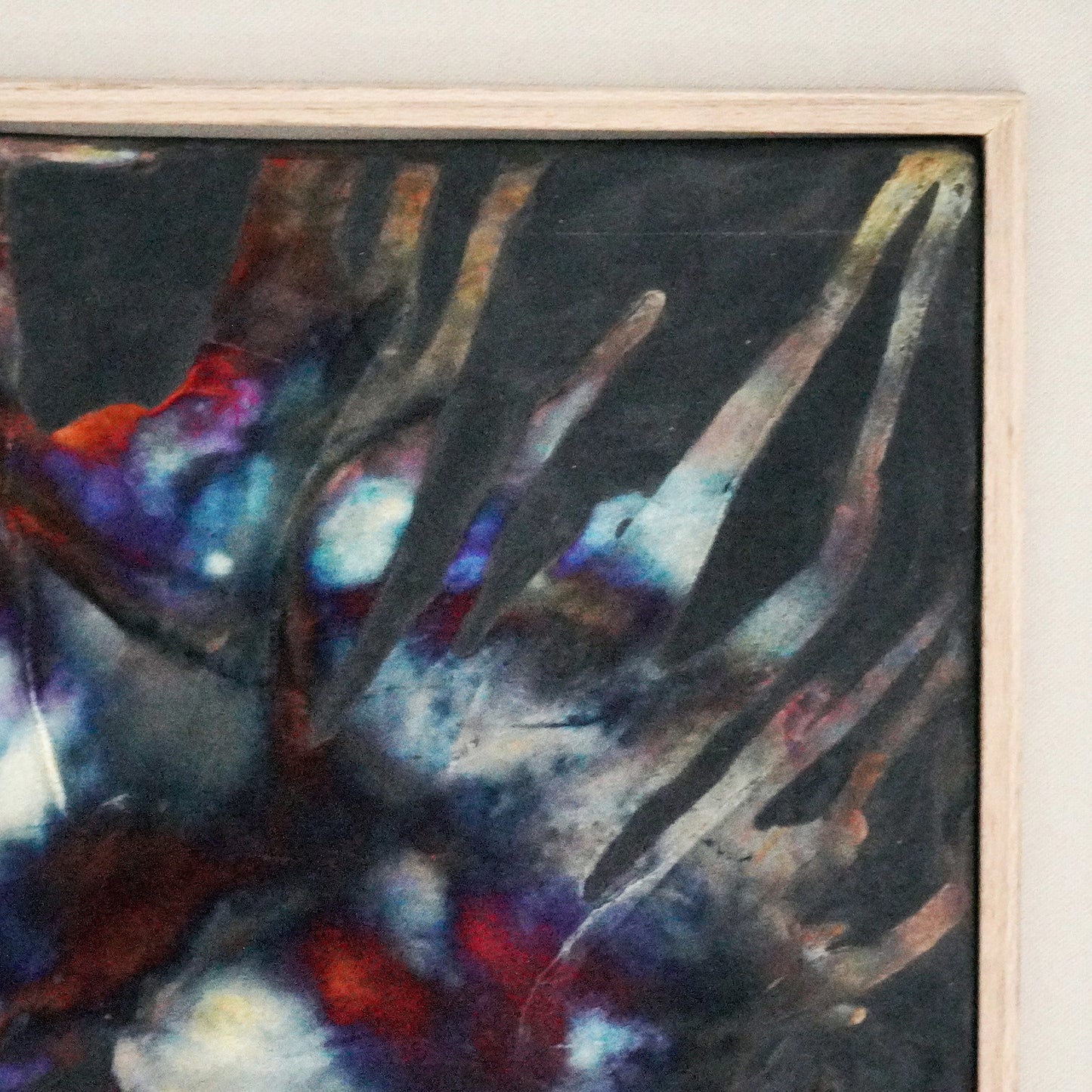 Kaiga 1 - 1' x 1' framed raku ceramic wall art - RAAQUU Serial No. 2400011