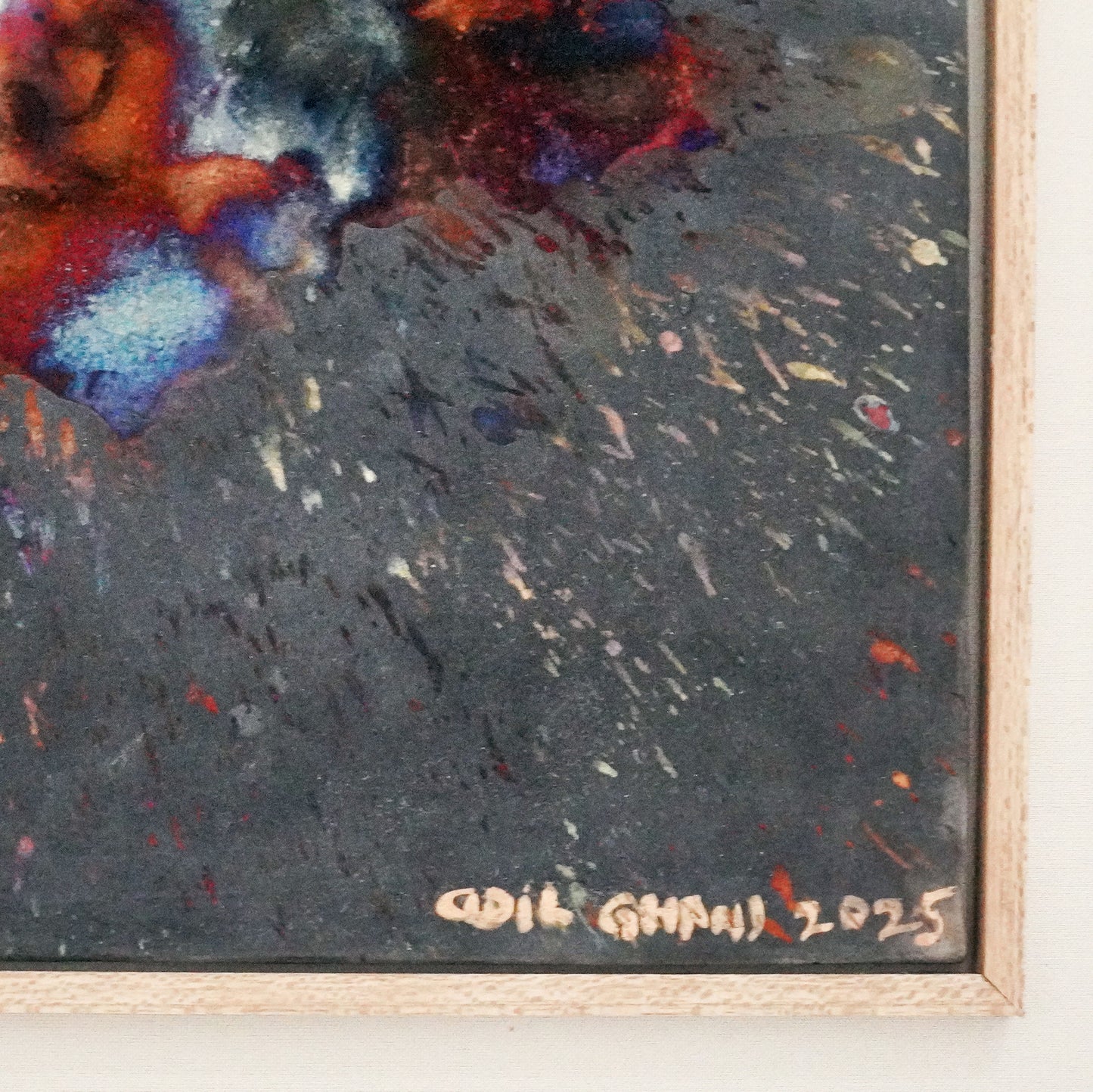 Kaiga 4 - 2' x 2' framed raku ceramic wall art - RAAQUU Serial No. 2400015