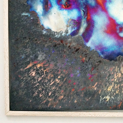 Kaiga 6 - 2' x 3' framed raku ceramic wall art - RAAQUU Serial No. 2400016