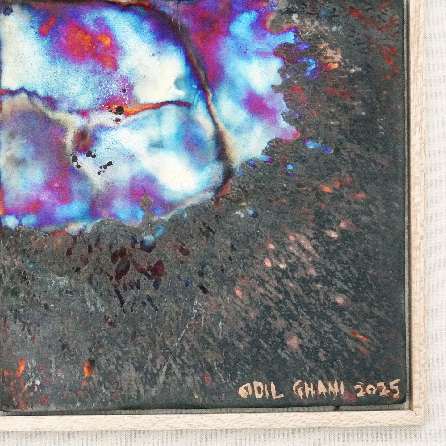 Kaiga 6 - 2' x 3' framed raku ceramic wall art - RAAQUU Serial No. 2400016