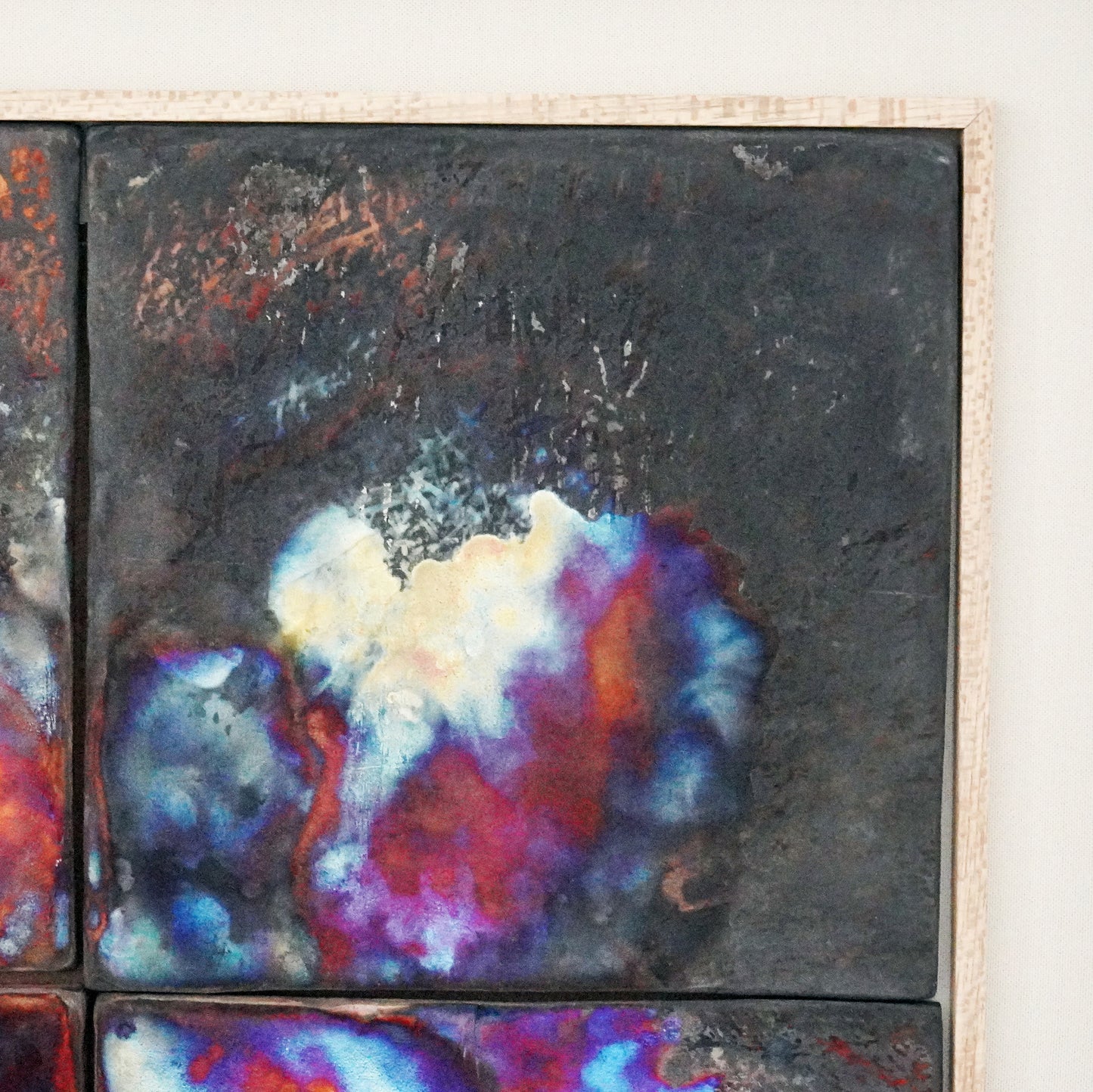 Kaiga 6 - 2' x 3' framed raku ceramic wall art - RAAQUU Serial No. 2400016