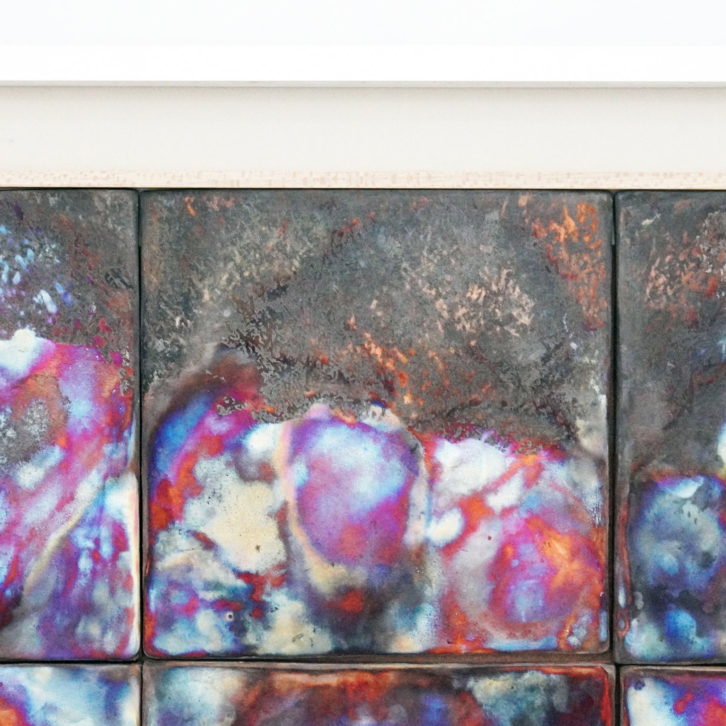 Kaiga 6 - 2' x 3' framed raku ceramic wall art - RAAQUU Serial No. 2400016