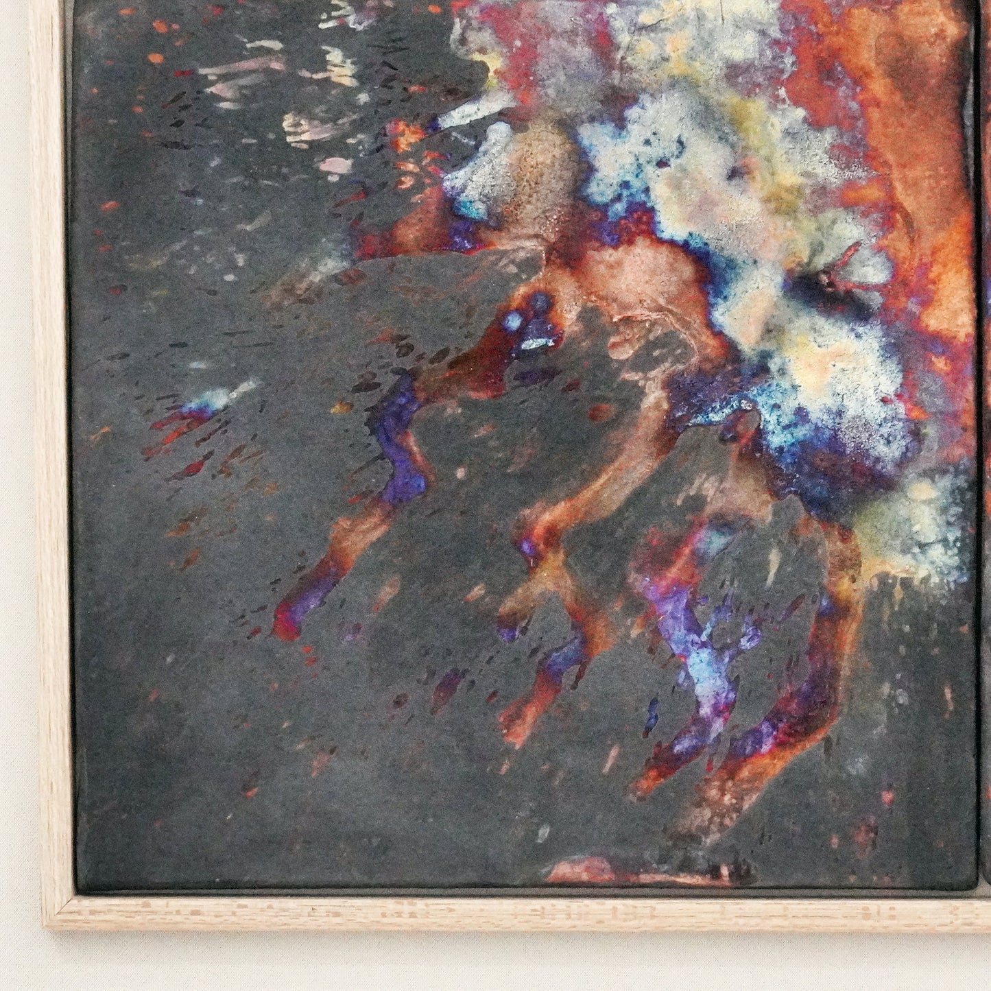 Kaiga 6 - 2' x 3' framed raku ceramic wall art - RAAQUU Serial No. 2400017