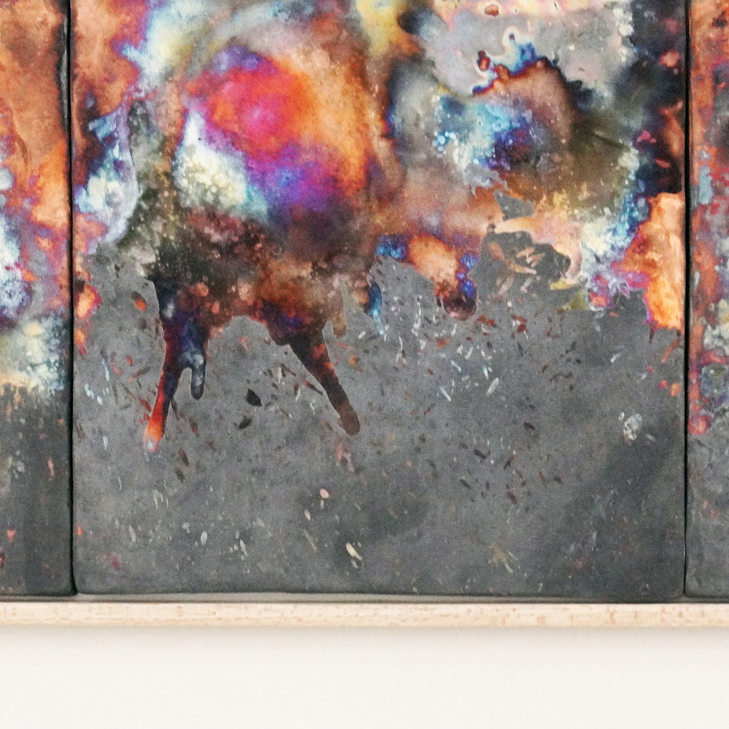 Kaiga 6 - 2' x 3' framed raku ceramic wall art - RAAQUU Serial No. 2400017