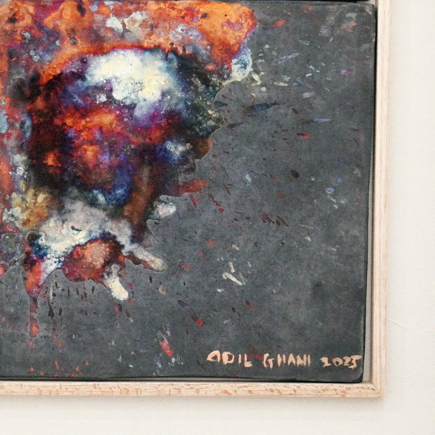 Kaiga 6 - 2' x 3' framed raku ceramic wall art - RAAQUU Serial No. 2400017