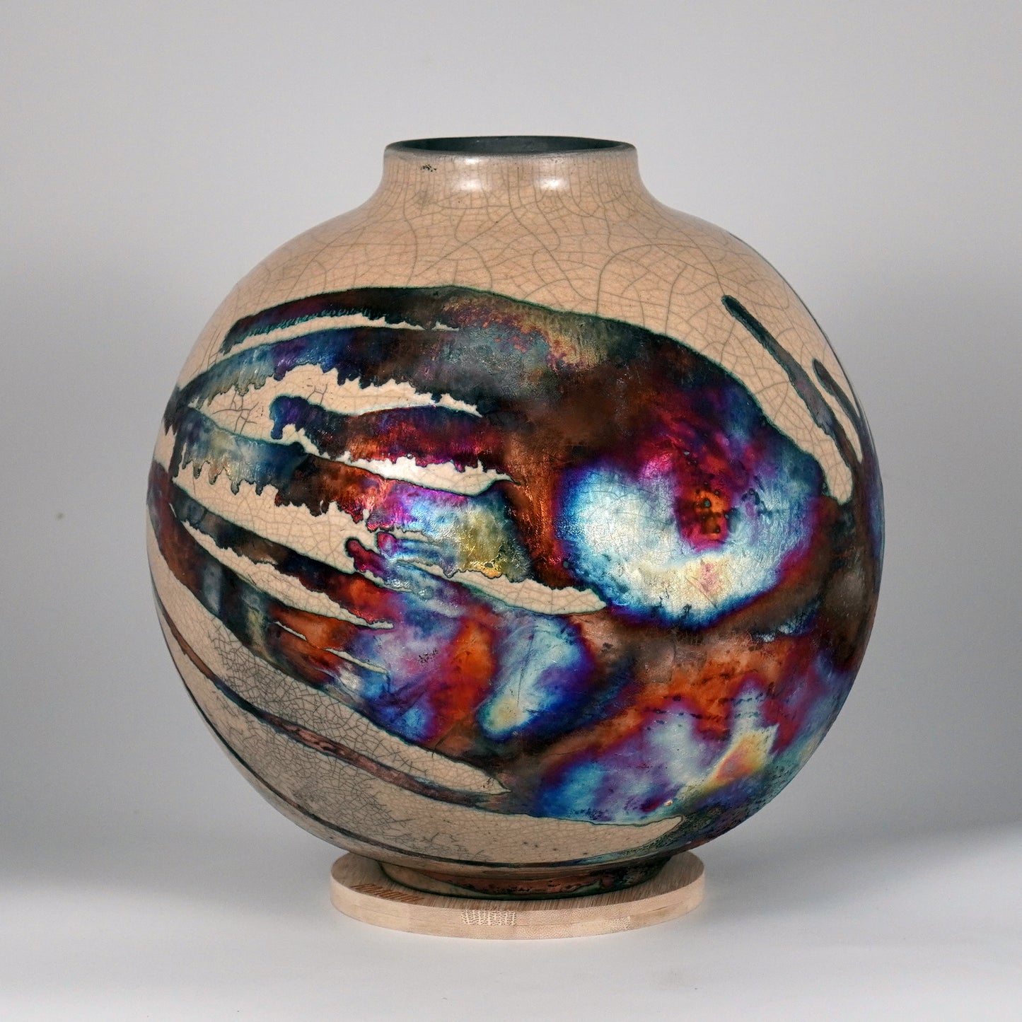 Pre-Order RAAQUU Large Globe Art Series Ceramic Vase  - Raku Pottery