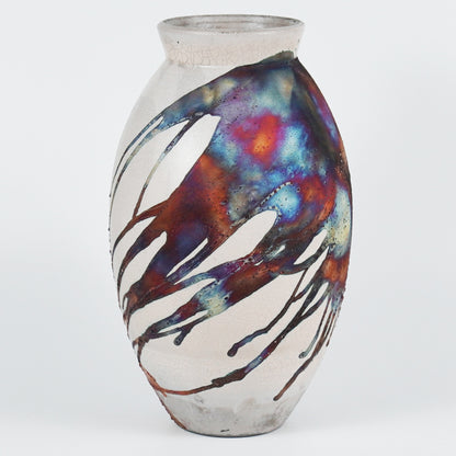 Pre-Order RAAQUU Large Oval Art Series Ceramic Vase - Raku Pottery