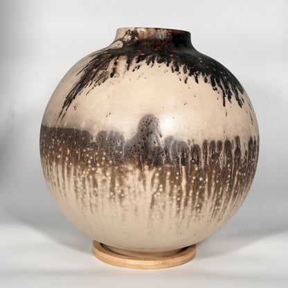 Pre-Order RAAQUU Large Globe Art Series Ceramic Vase  - Raku Pottery