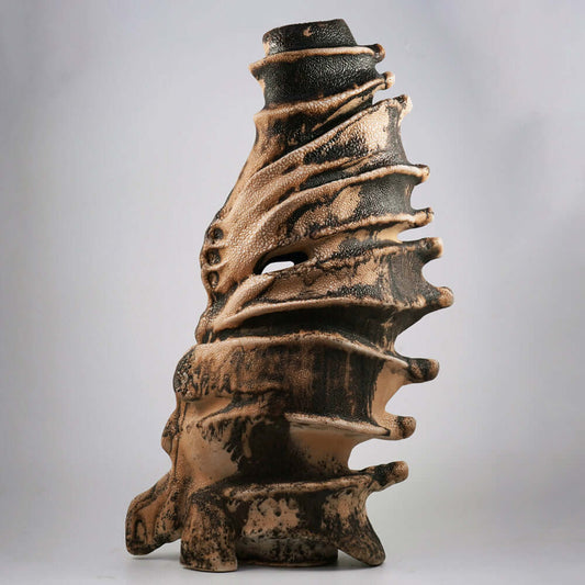 Bone series no. 3 - Bones collection raku ceramic pottery sculpture by Adil Ghani Unique Handmade ceramic pottery raku vases, urns, and home decor, sculptures, wall decor, gifts by Adil Ghani