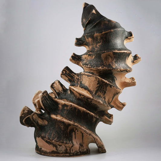 Bone series no. 4 - Bones collection raku ceramic pottery sculpture by Adil Ghani Unique Handmade ceramic pottery raku vases, urns, and home decor, sculptures, wall decor, gifts by Adil Ghani