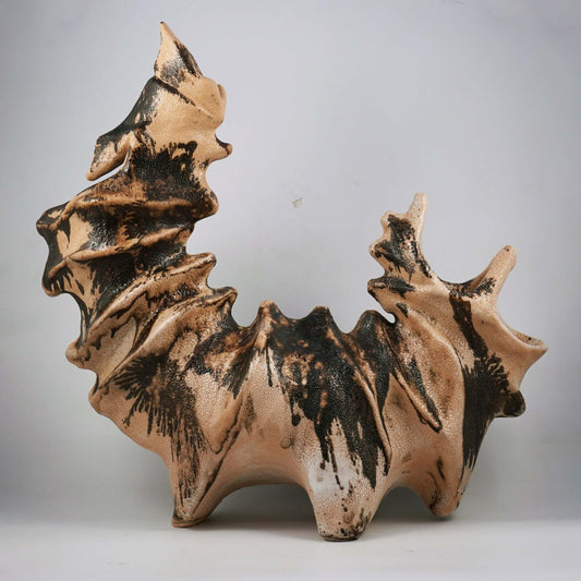 Bone series no. 5 - Bones collection raku ceramic pottery sculpture by Adil Ghani Unique Handmade ceramic pottery raku vases, urns, and home decor, sculptures, wall decor, gifts by Adil Ghani