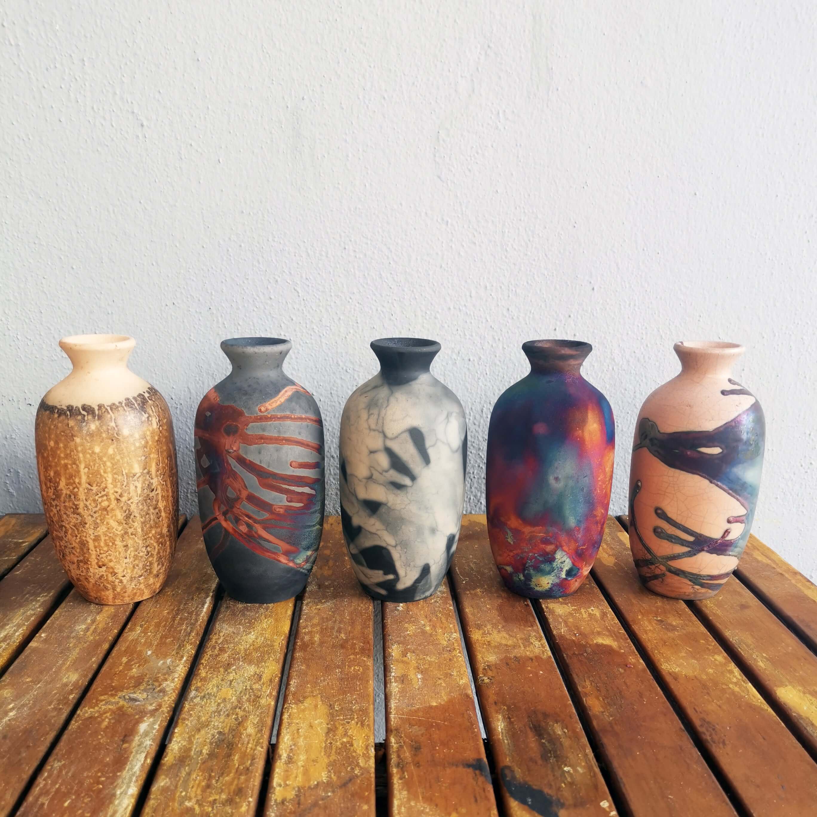 Raku pottery vase ceramic home decor