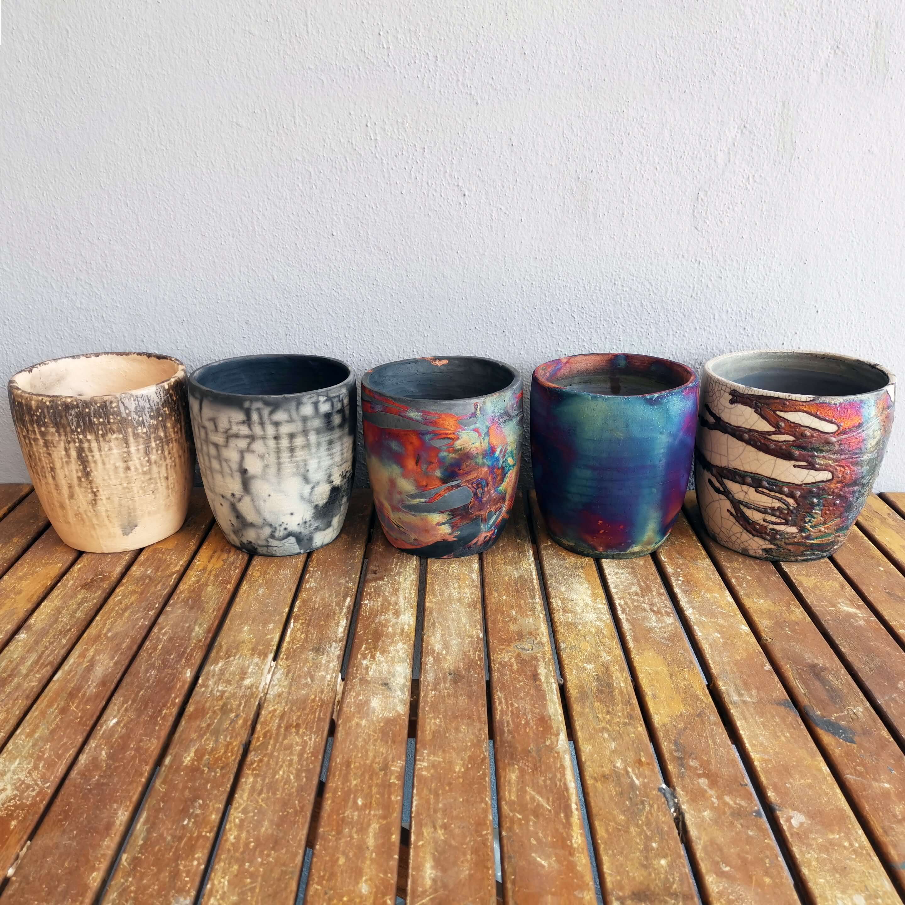 Raku pottery vase ceramic home decor